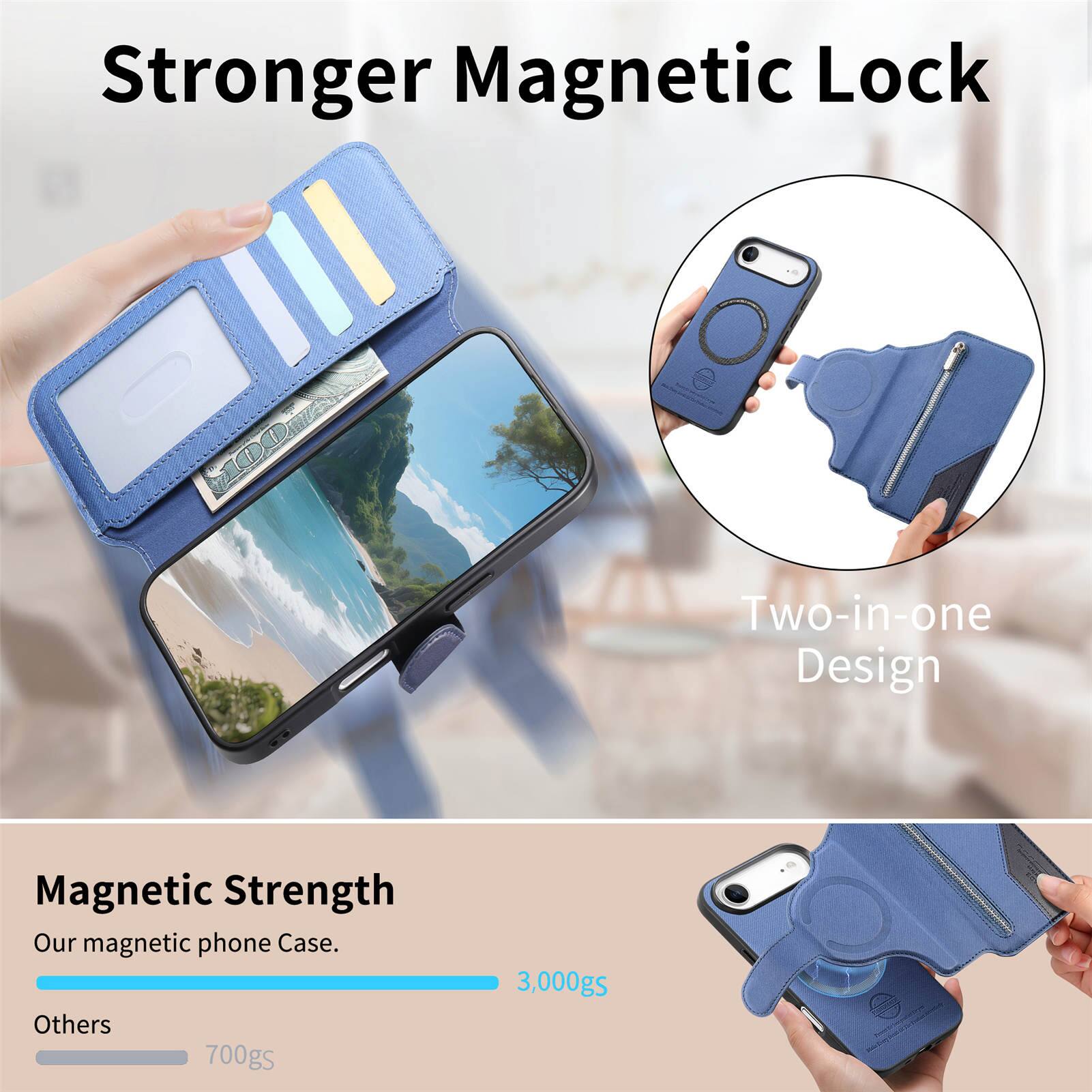 UUCOVER For Apple iPhone Air Zipper Wallet Case with Magnetic ...