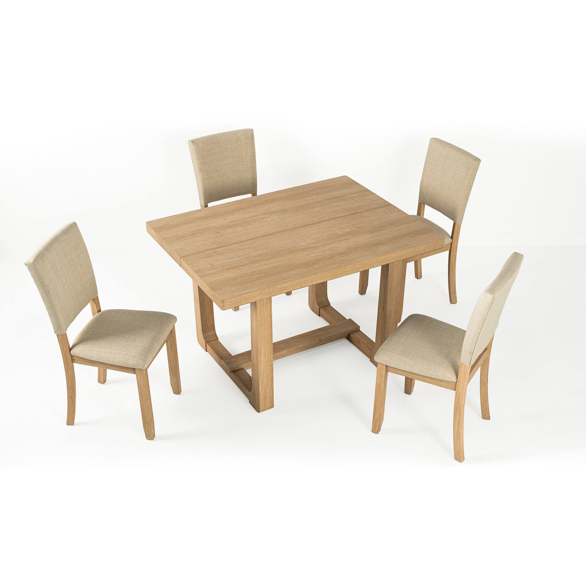 Alt View 1. Vaczon - Transitional Dining Table with Trestle Base Stylish and Durable Design for Modern and Classic Dining Rooms - Natural.