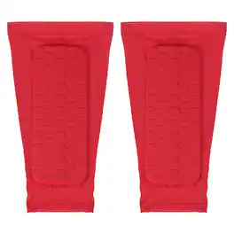 Unique Bargains - Soccer Shin Guards, Shin Pad with Hexagonal Pads for Football, XL & 1 Pair - Red