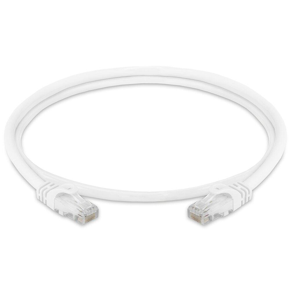 Angle. Cmple.com - Cmple - Cat 6 Ethernet Cable 3 ft, Cat6 Patch Cables 10Gbps Network Lan Cord, 550MHz, RJ45 Connectors - White - White.