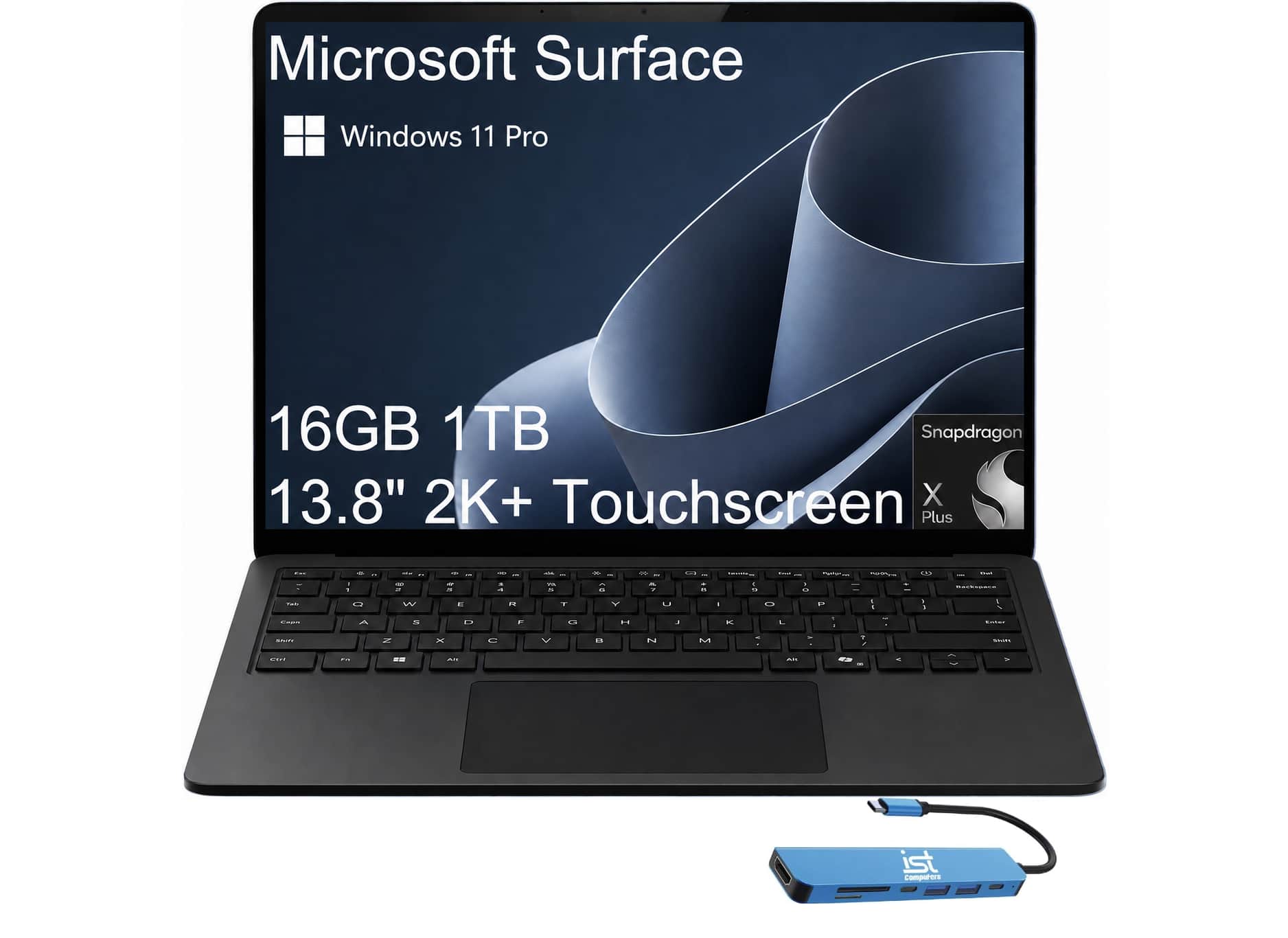 Microsoft - Upgraded - Surface Laptop - 13.8" 2K Touchscreen - Snapdragon X Plus 2024 - 16GB Memory - 1TB Storage (7th Ed) - Copilot+ PC - Black