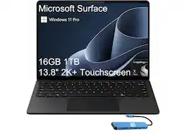 Microsoft - Upgraded - Surface Laptop - 13.8" 2K Touchscreen - Snapdragon X Plus 2024 - 16GB Memory - 1TB Storage (7th Ed) - Copilot+ PC - Black
