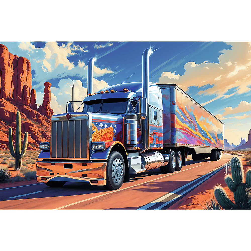 Alt View 1. Trefl - Trefl Kids Truck on The Road 160 Piece Puzzle.