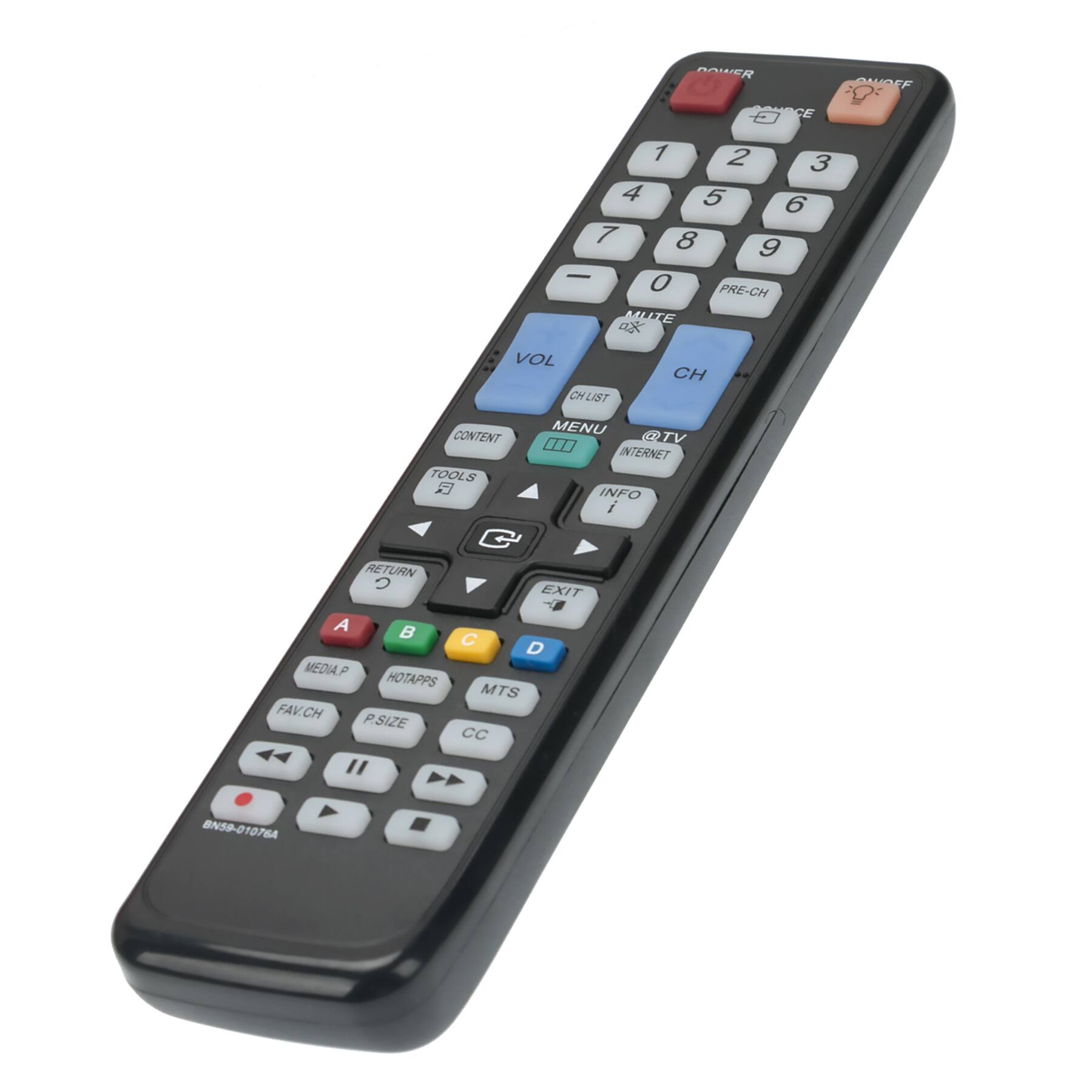 BOWCR DAUDEF Q:  
OORCE CE 1 2 3 4 5 6 7 8 9 0 PRE-CH MUTE VOL CH CHLIST MENU CONTENT QTV 0. INTERNET TOOL S E2 INFO RETURN G EXIT A D MEDIAP HOTAPPS MTS FAVCH P.SIZE CC " BN59-01076A