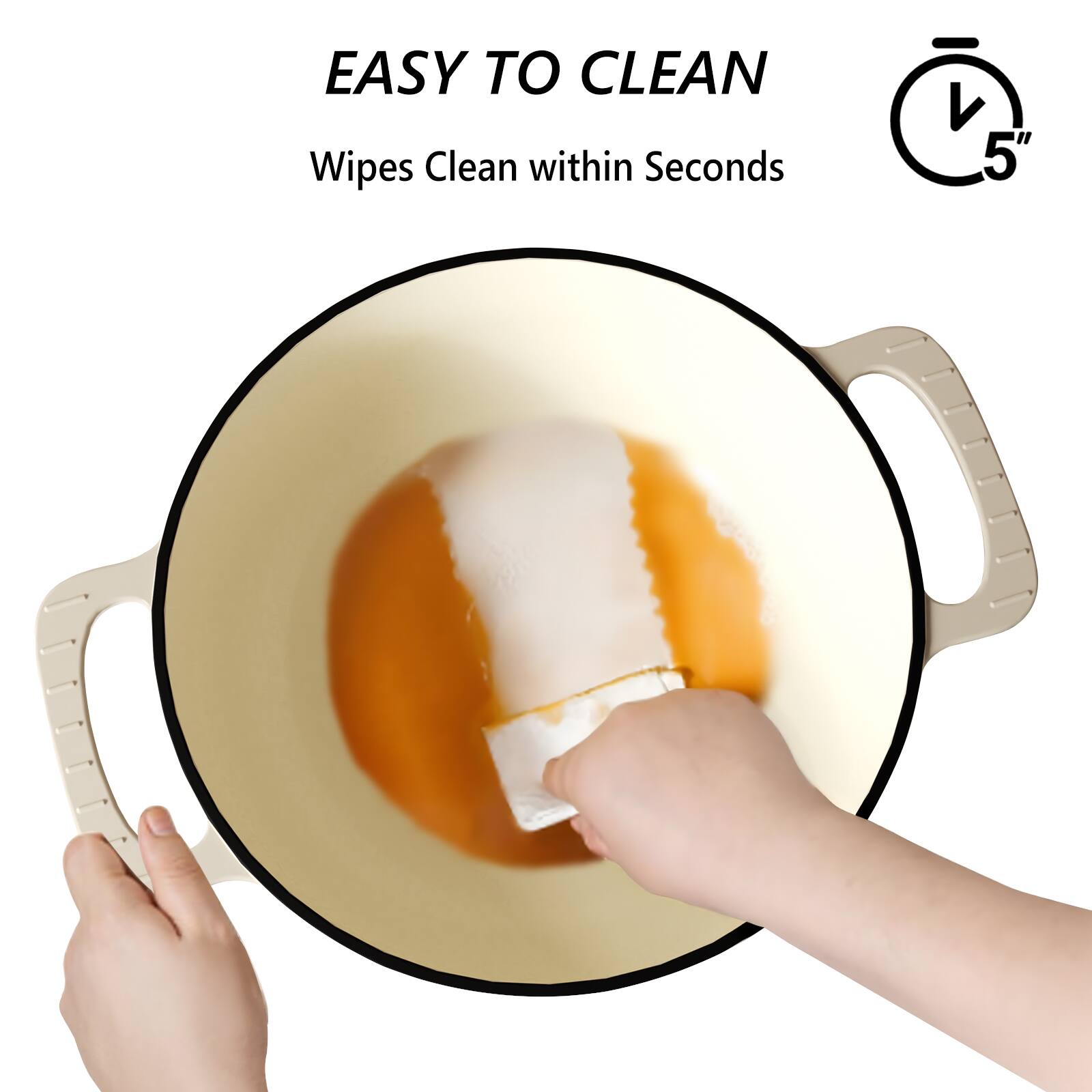 EASY TO CLEAN  
Wipes Clean within Seconds  
5"