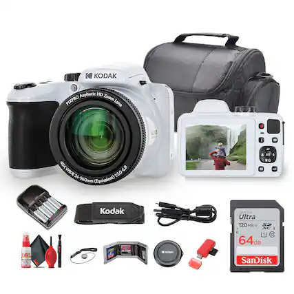 KODAK Aspheric HD PIXPRO Zoom Lens 419 I AF 40X WIDE 1:3.0-6.8 1:3.24-960mm (Equivalent) & SET 5 O i SAVF, - KI, Kodak i ULTIO H BODIAN SanDisk Ultra 120 MB/s 64GB SanDisk