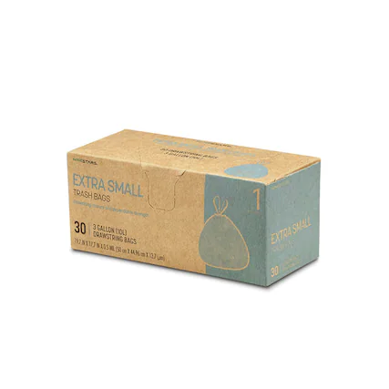 NINESTARS EXTRA SMALL TRASH BAGS
Dependable Strength
30 3 GALLON (10L) DRAWSTRING BAGS
19" W x 17" H x 1" D
50 in 1
$44.95 - 123 units
1 SMALL EXTRA