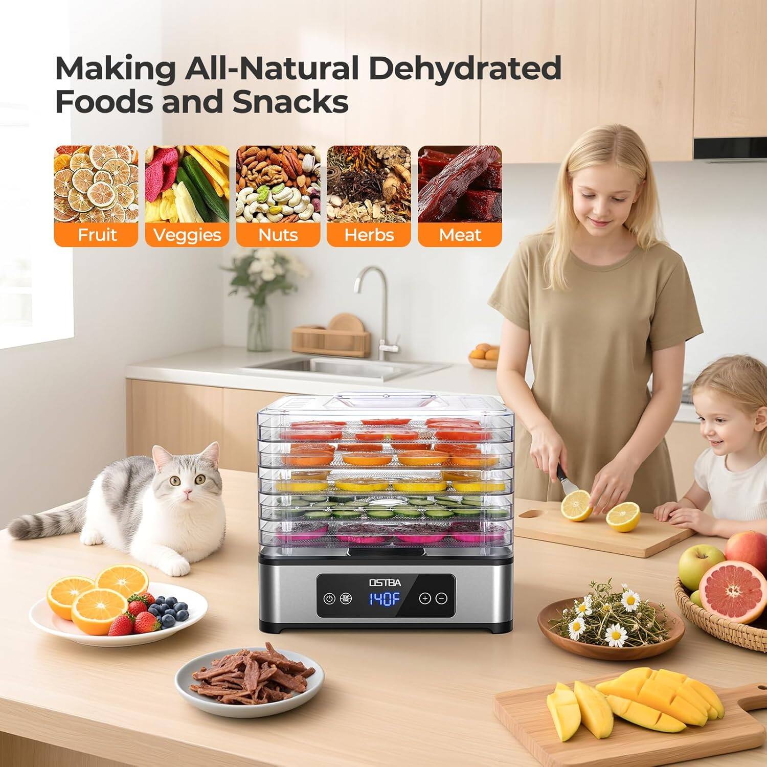 Making All-Natural Dehydrated Foods and Snacks

- Fruit
- Veggies
- Nuts
- Herbs
- Meat

OSTBA 140F