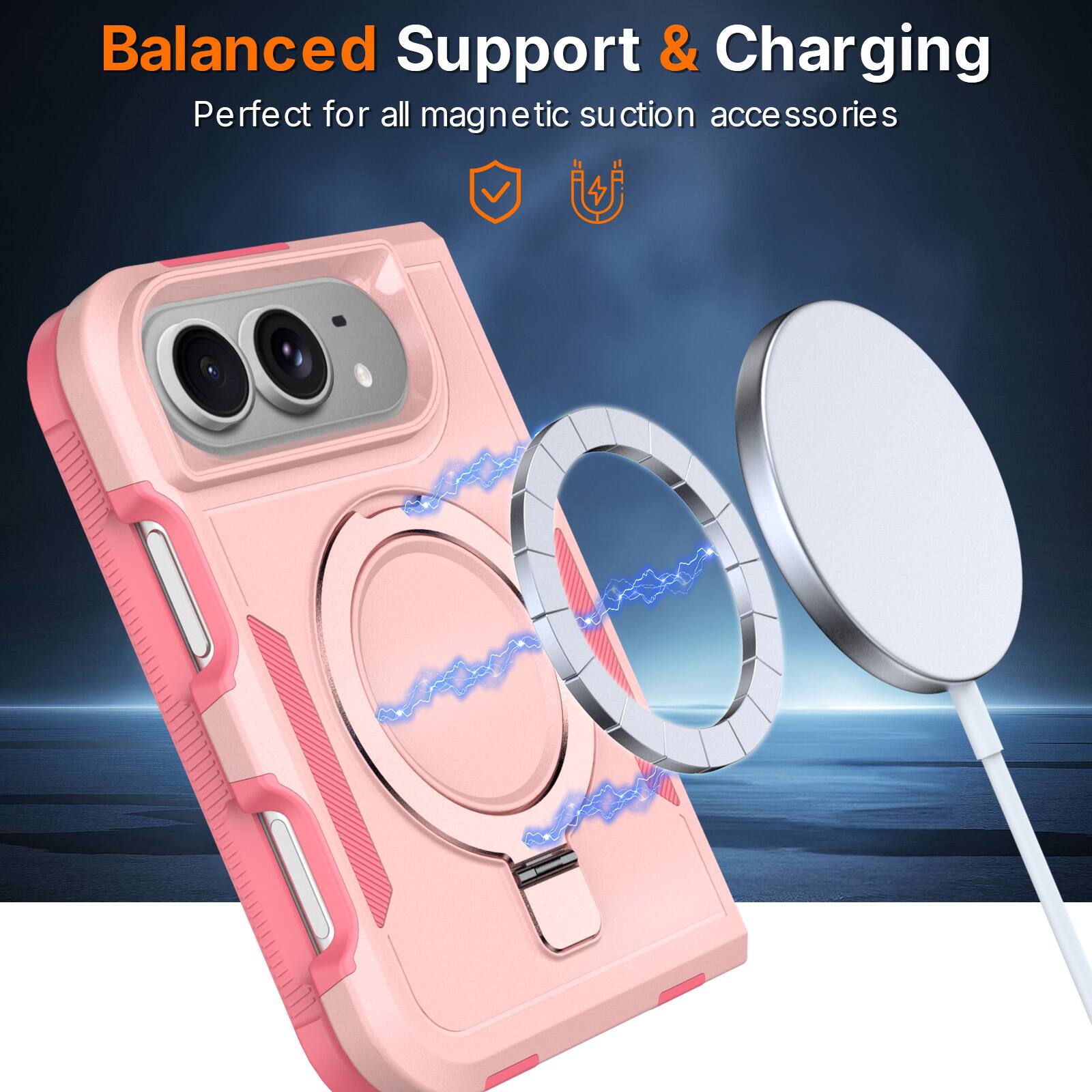 Dteck For Apple iPhone Duo Rugged Phone Case,Compatible With Magsafe ...