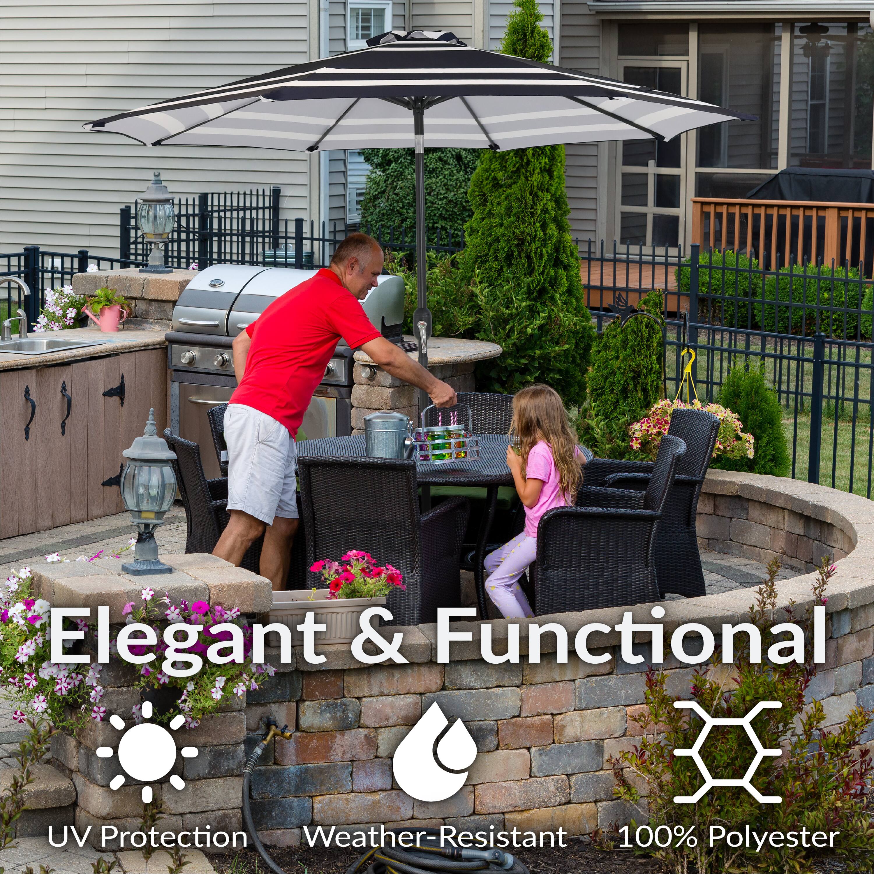 Elegant & Functional

UV Protection  
Weather-Resistant  
100% Polyester