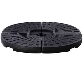 Costway - 4 Plate Patio Offset Umbrella Base Stand Weights Sand/Water Filled Base - Black