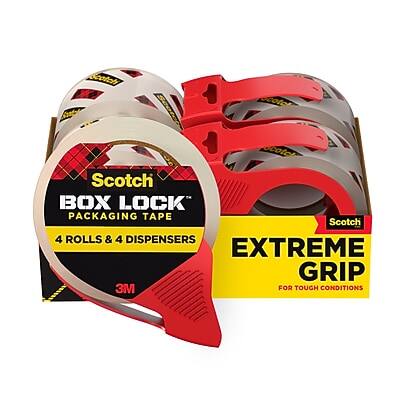 Scotch Box Lock Packaging Tape  
4 Rolls & 4 Dispensers  
Extreme Grip  
3M for Tough Conditions