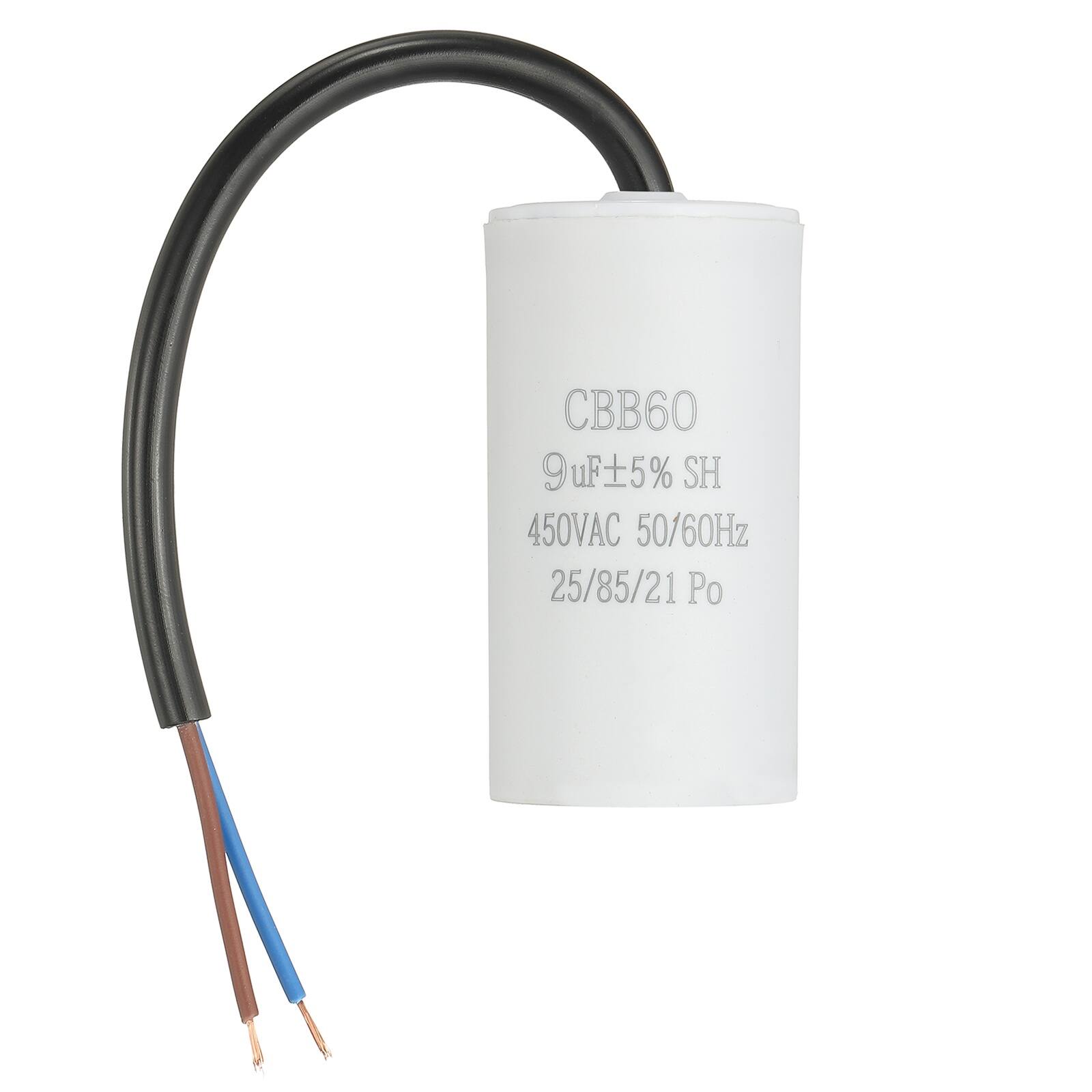 Unique Bargains - 9uF CBB60 Run Capacitor, AC 450V 2 Wires 50/60Hz Cylinder 65x34mm for Air Compressor, Water Pump - White price history on PriceWatchPro