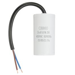 Unique Bargains - 9uF CBB60 Run Capacitor, AC 450V 2 Wires 50/60Hz Cylinder 65x34mm for Air Compressor, Water Pump - White