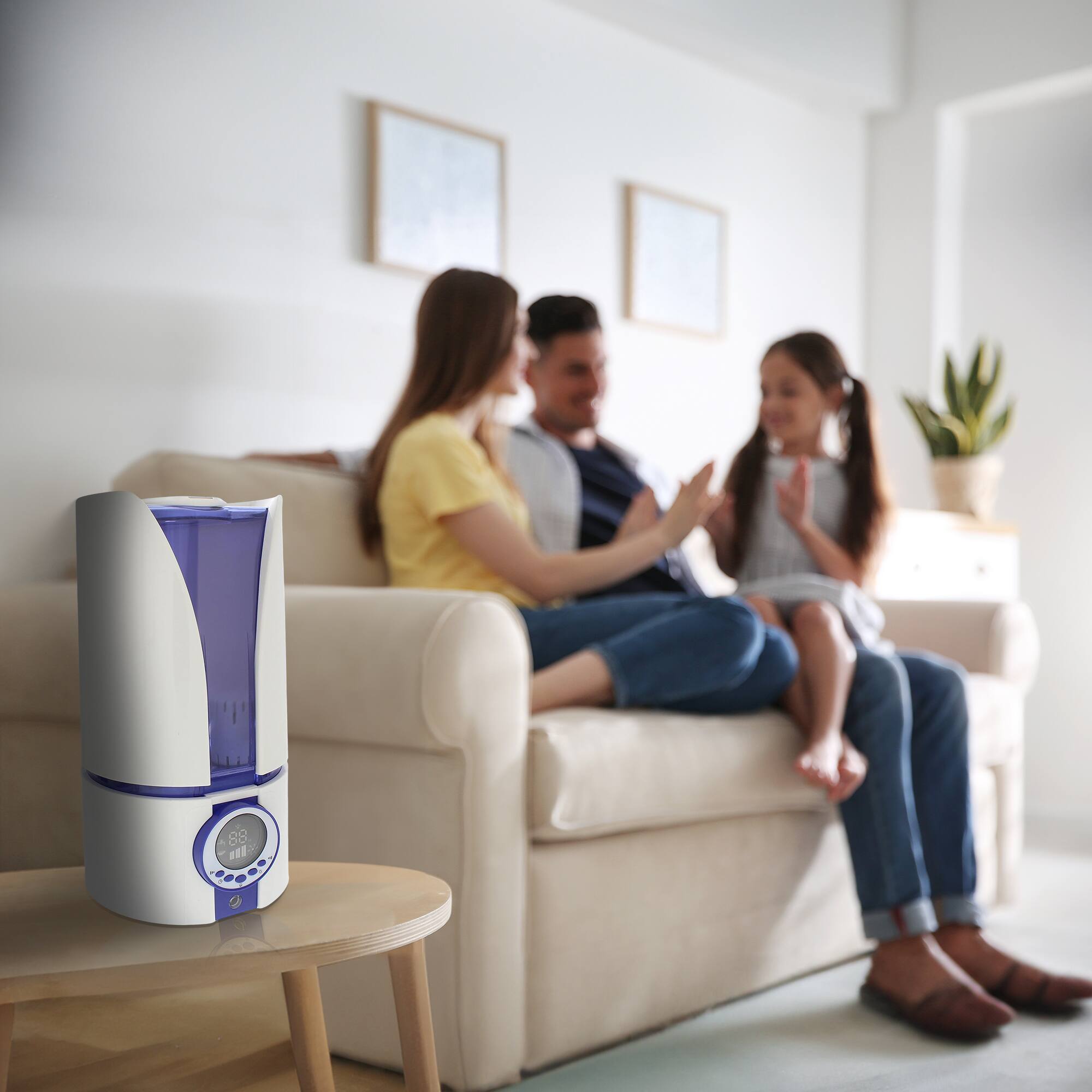 Alt View 3. Comfort Zone - Comfort Zone Ultrasonic Filter Free Humidifier with Digital Controls, White - White.