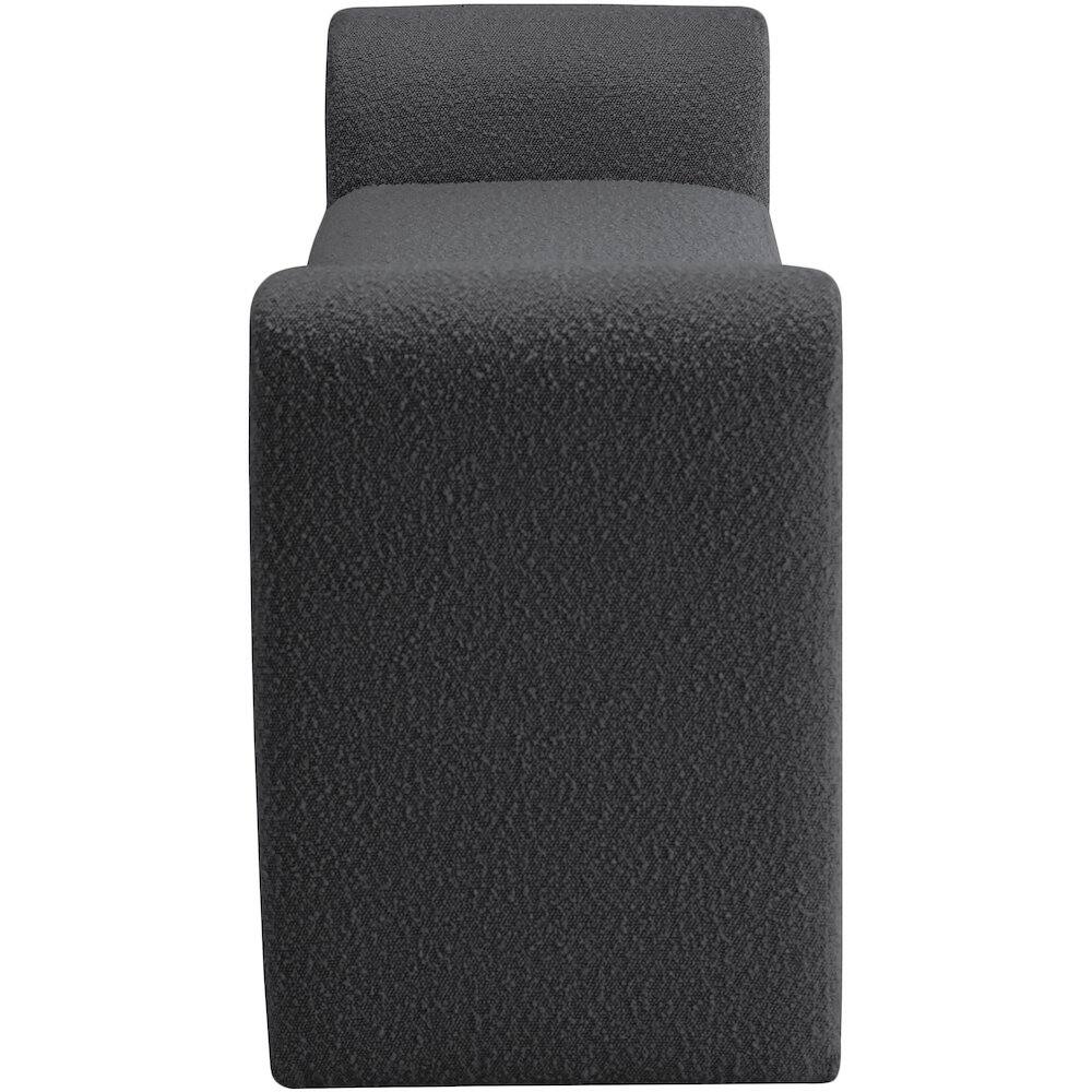Alt View 3. Meridian Furniture - Stylus Black Boucle Fabric Bench - Black.