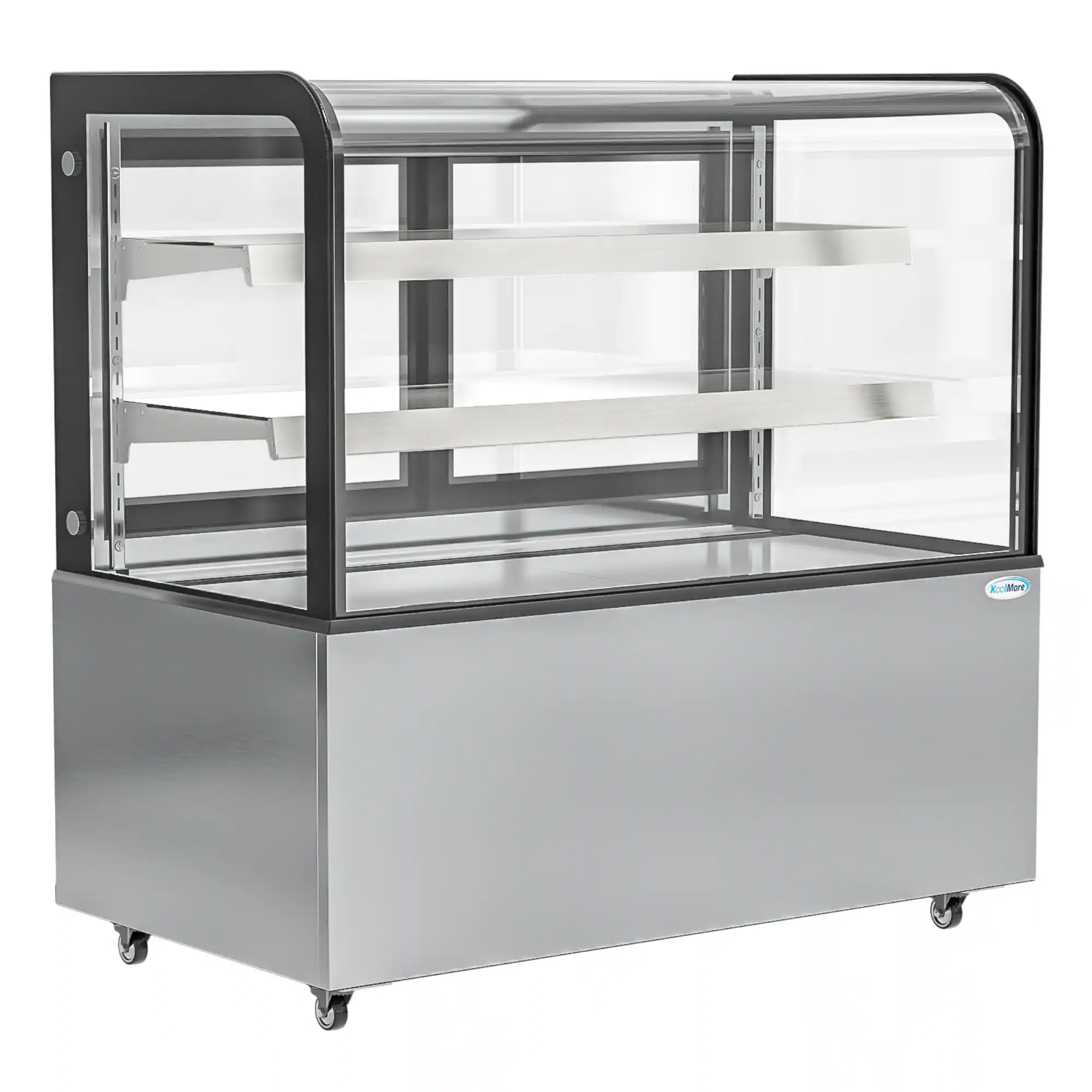 Left. Koolmore - 47 in. Dry Bakery Display Case with Front Curved Glass Protection, 14 cu ft. BDC-13C - Black.