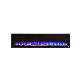 Touchstone Home Products - 84 in. Wall Mounted Recessed Sideline Elite Smart Electric Fireplace 1500W - Black