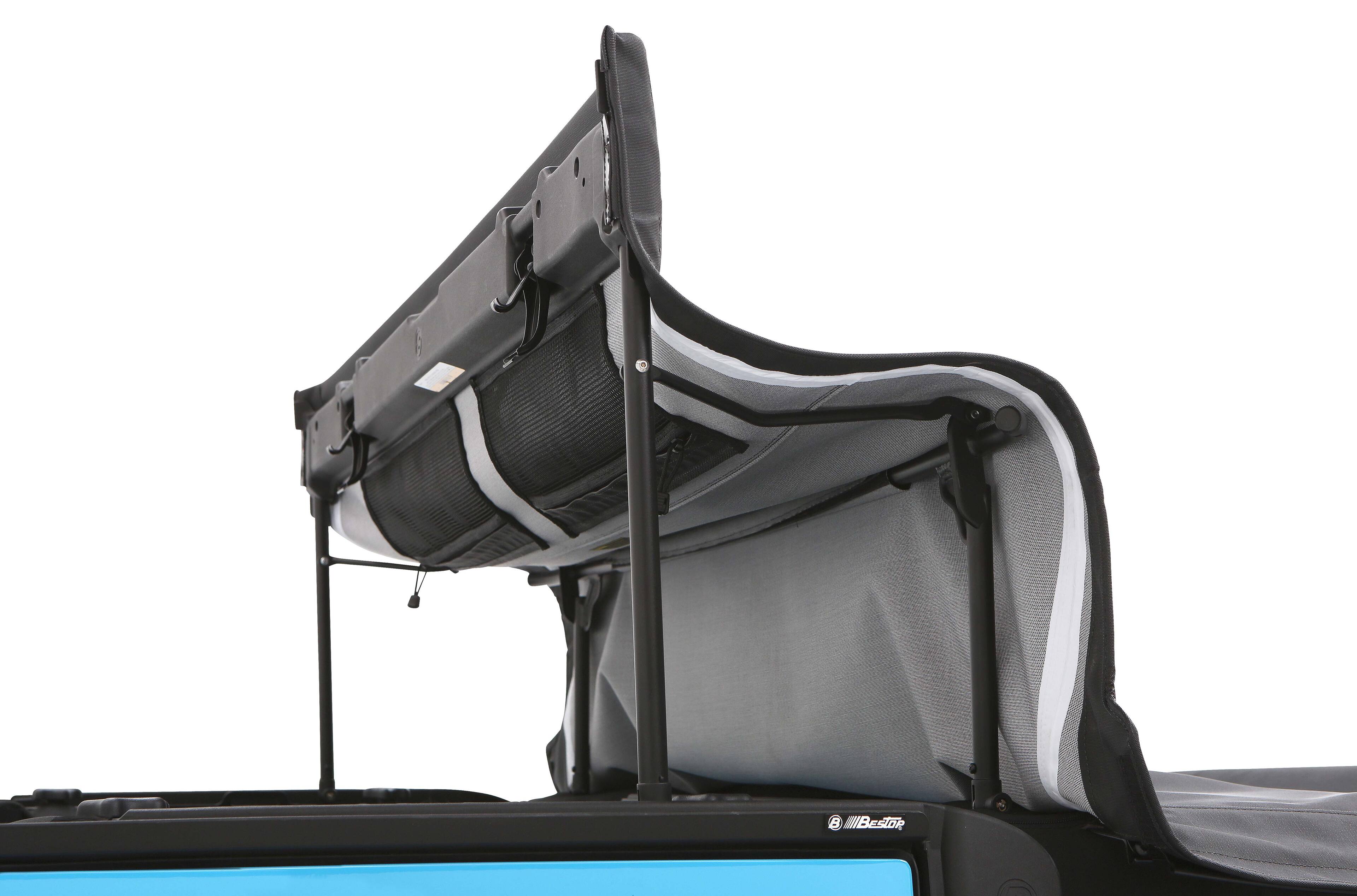 Alt View 7. Bestop - Trektop - Jeep '07-18 Wrangler JK 2-Door (Premium Blk Twill) - Black.