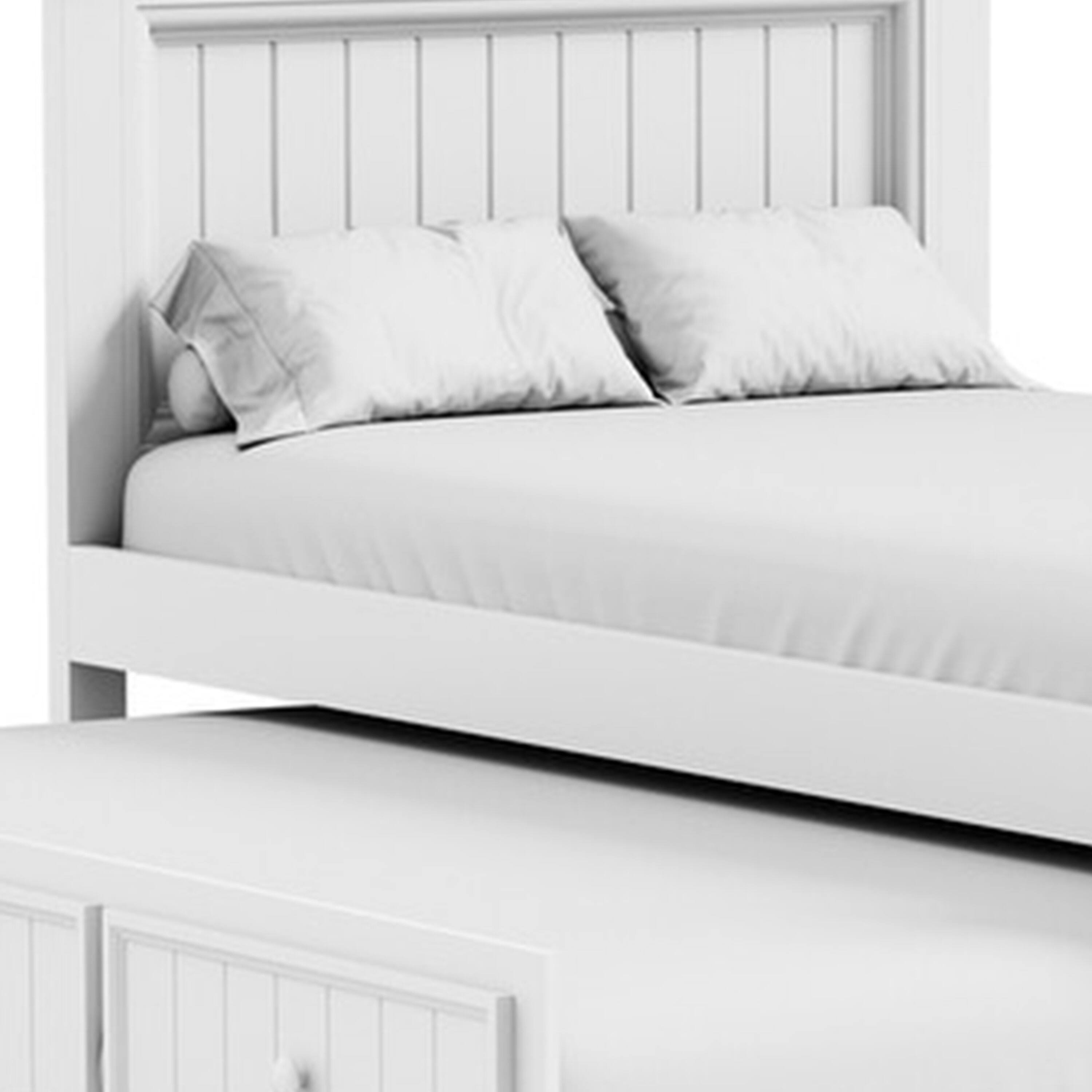 Alt View 1. Manhattan Lane - Toli Twin Captain Bed w Trundle, Drawers, White Curved Panel Headboard - White.