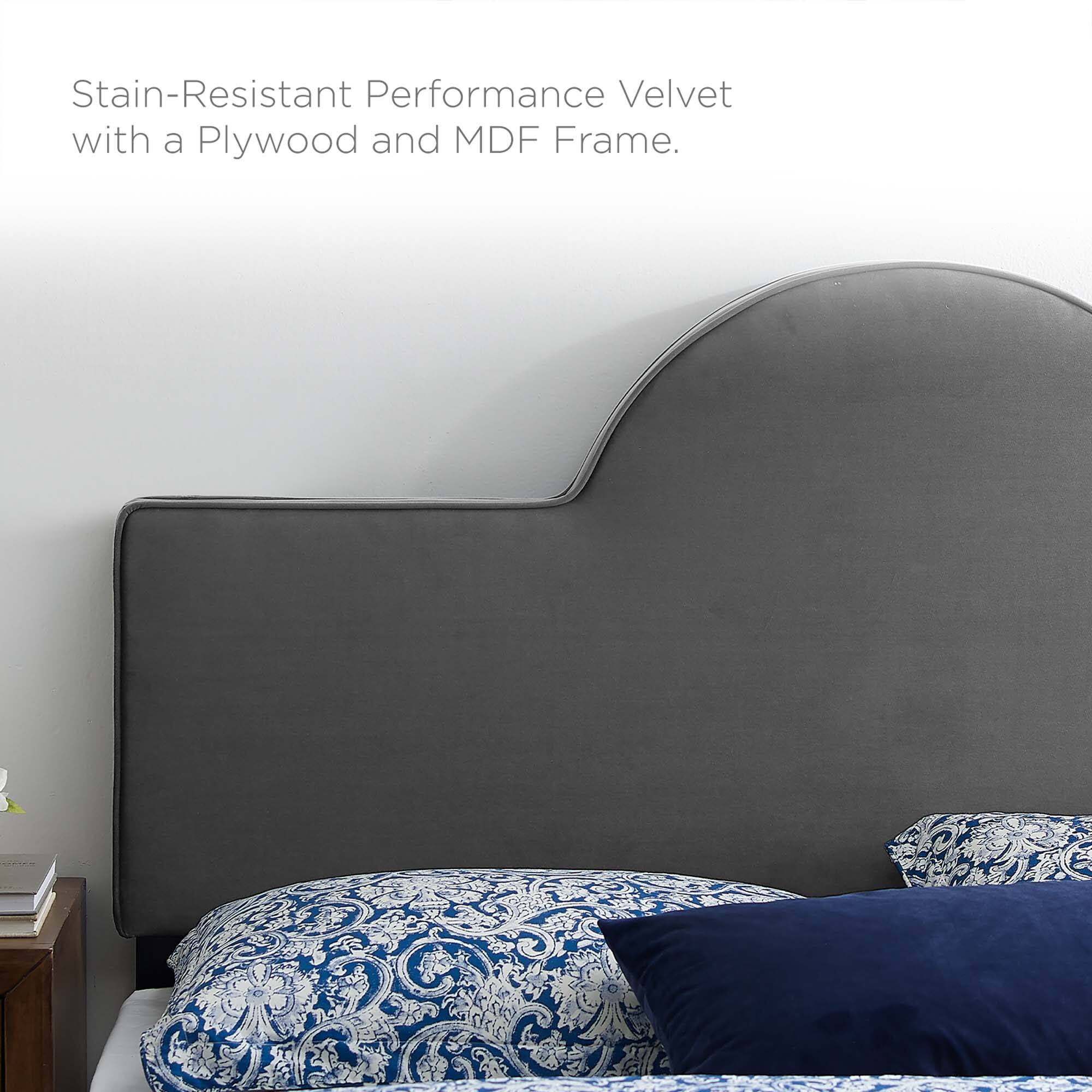 Stain-Resistant Performance Velvet with a Plywood and MDF Frame.