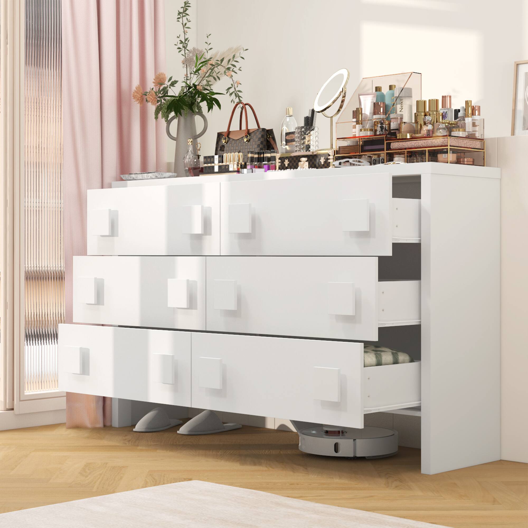 Alt View 8. Famapy - Famapy Horizontal Dresser: Vanity - Ready Storage with Smart Design - White.