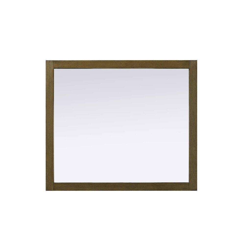 Alt View 2. Elegant Kitchen and Bath - Noah Wooden Rectangle Mirror 42 x 36 in Hazel Oak - Hazel Oak.