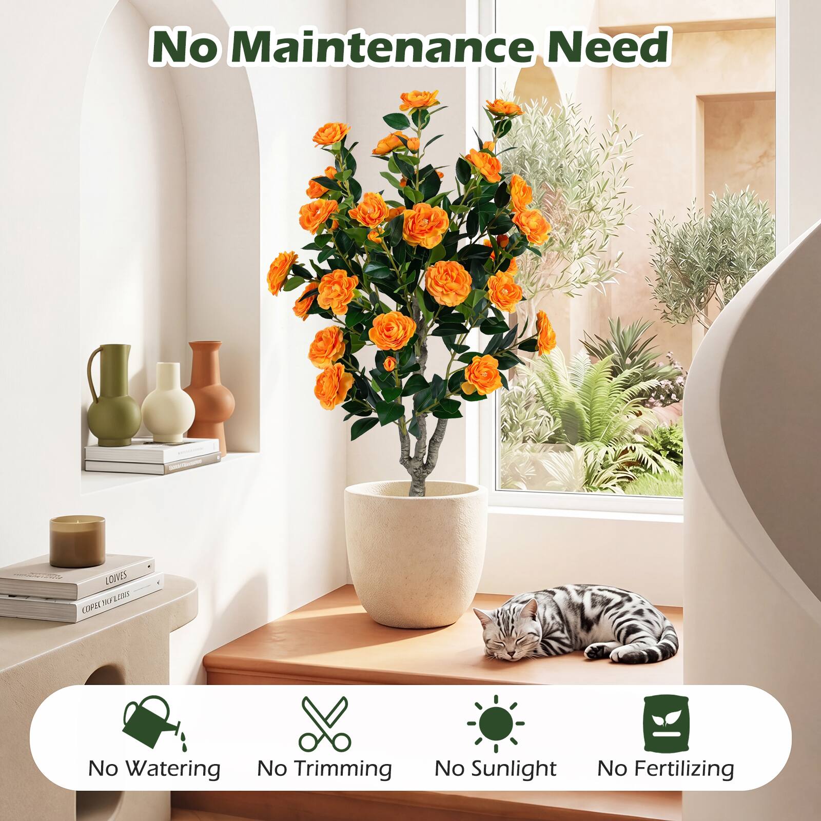 No Maintenance Need

LOVES TOF LORT

No Watering
No Trimming
No Sunlight
No Fertilizing