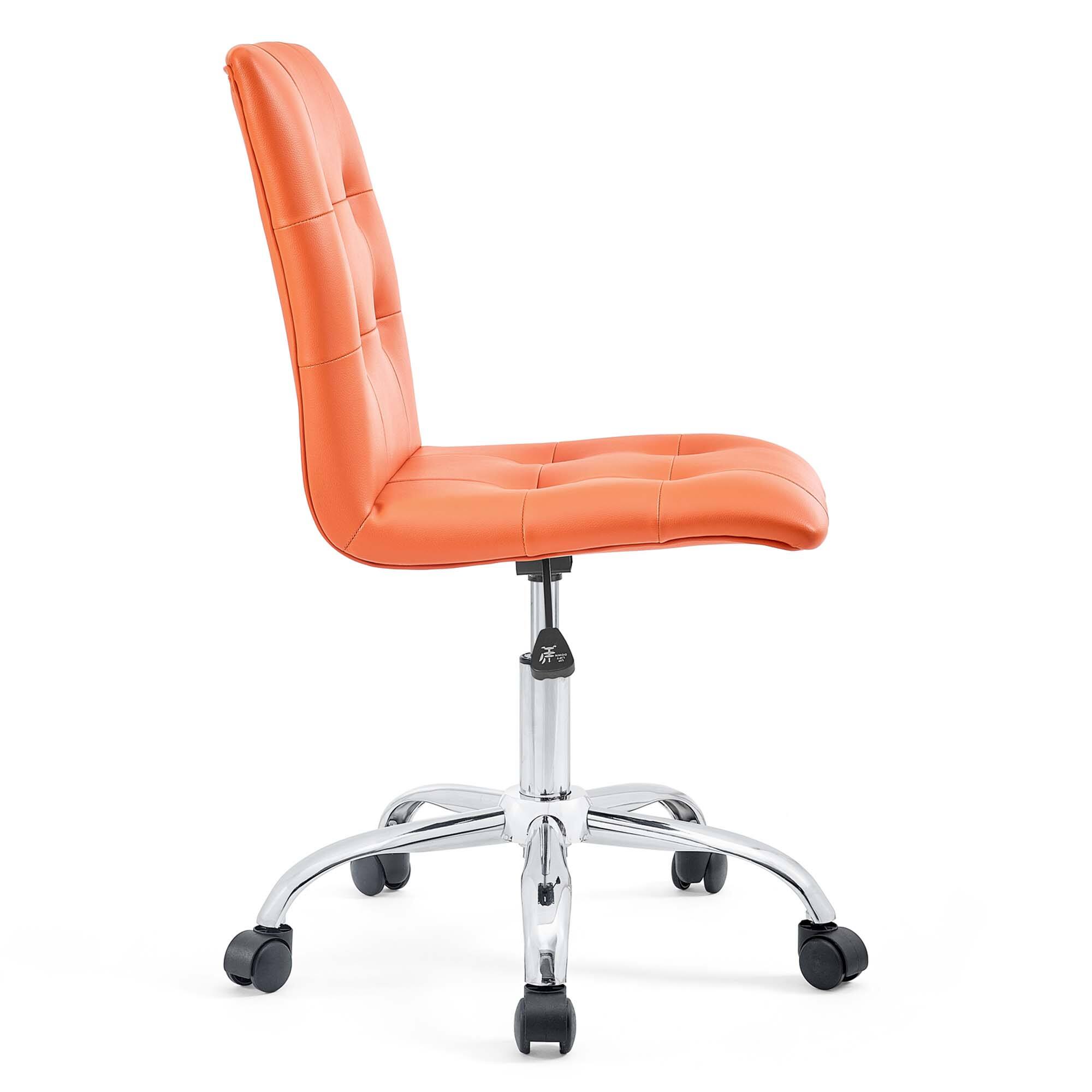 Alt View 4. Modway - Prim Armless Mid Back Office Chair by Modway - Orange.