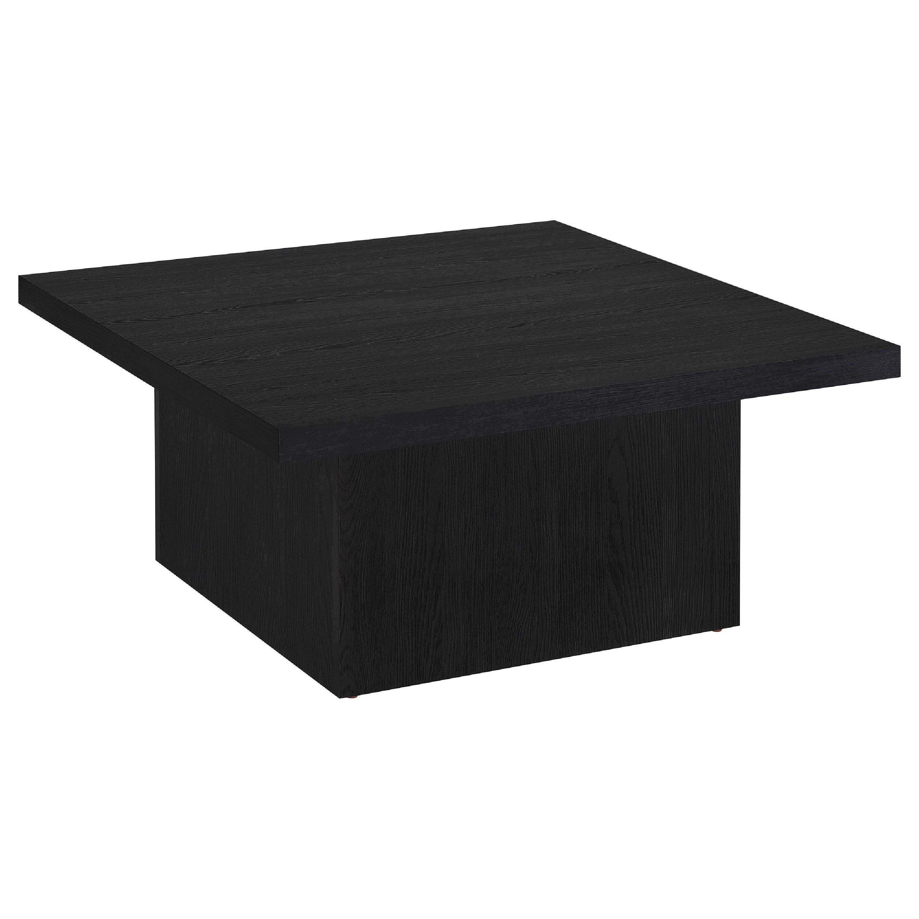 Alt View 1. Manhattan Lane - Darla Square Cocktail Coffee Table, Pedestal Base, Wood 36 Inch - Black.