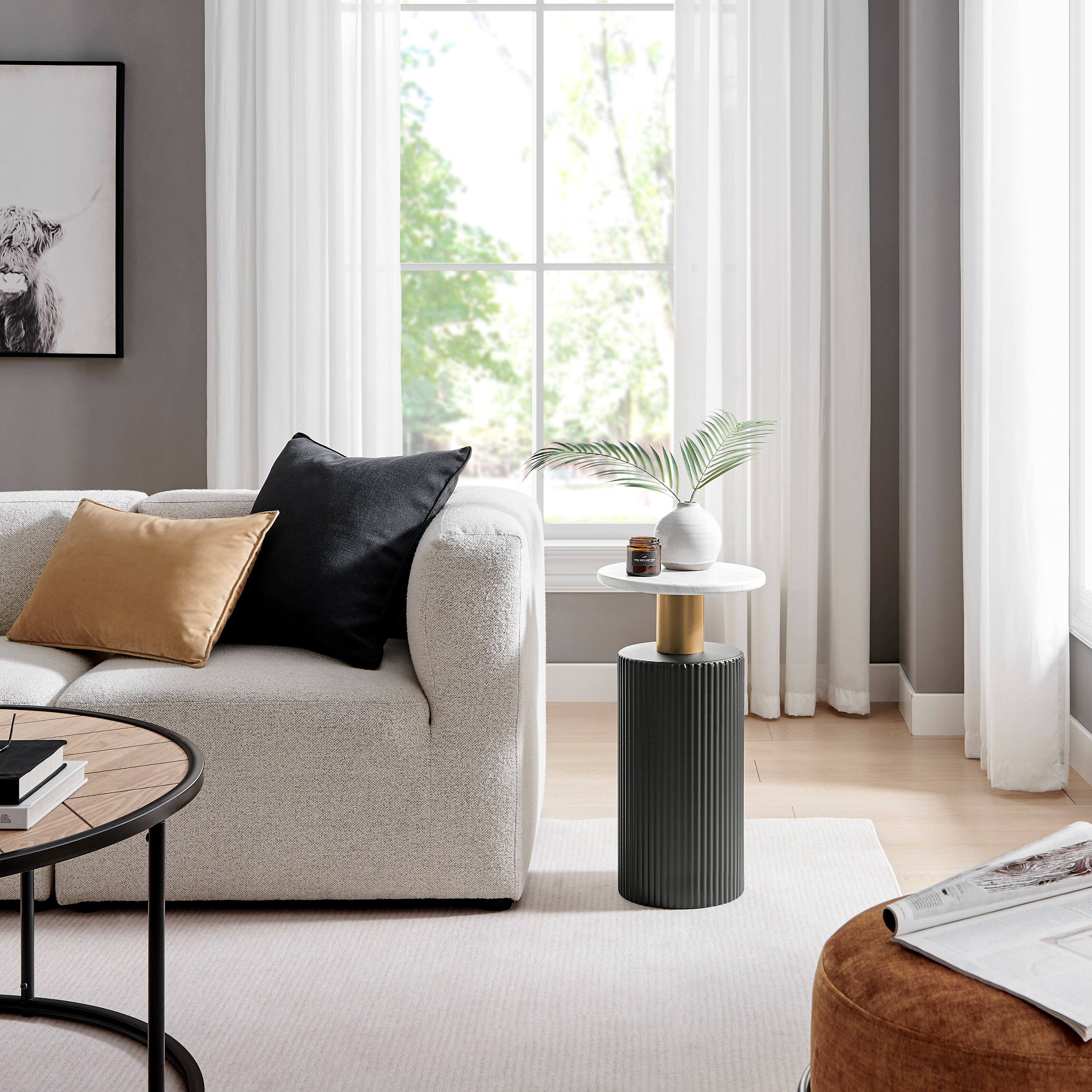 Alt View 2. Danya B - Fritz Accent Table with Faux Marble Laminate Tabletop - Marble, Black.