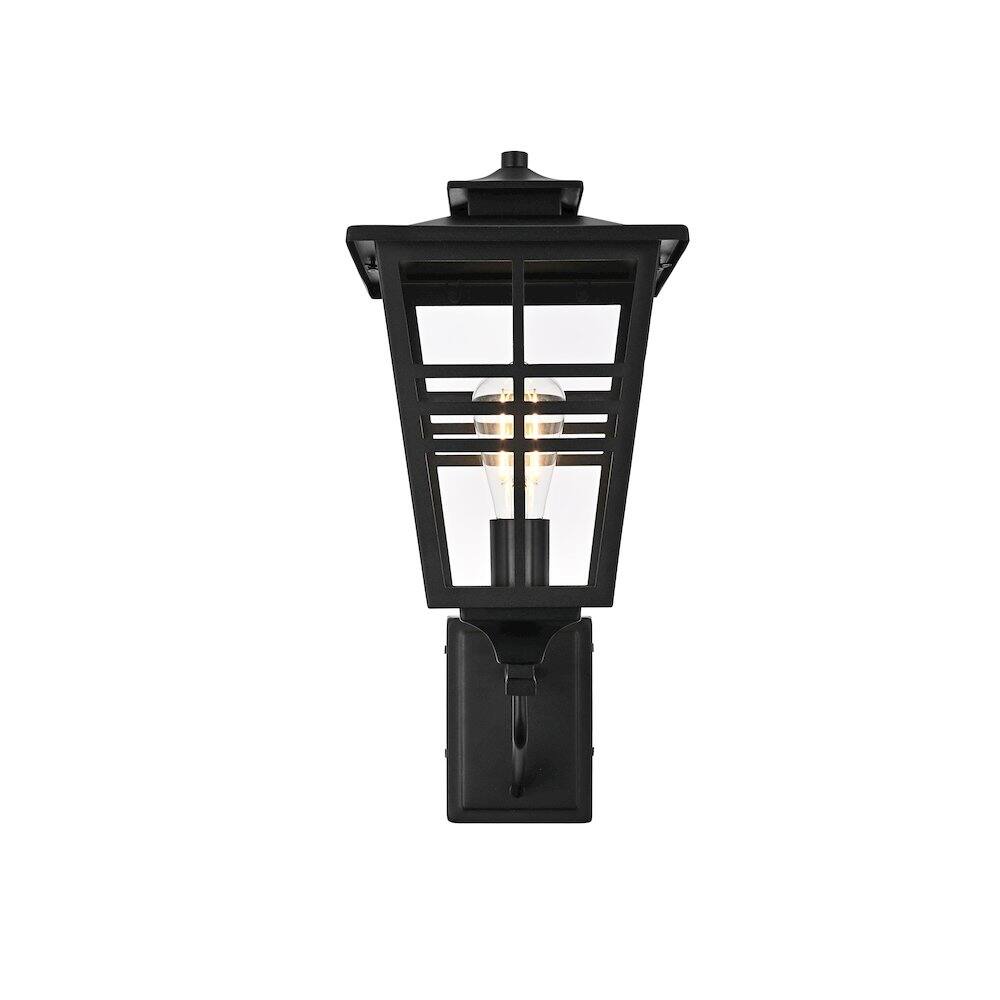 Back. Elegant Lighting - Macon 8.5 Inch Outdoor Wall Sconce In Black - Black.