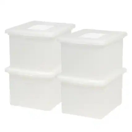 Front. IRIS USA - IRIS USA Letter Legal Size Plastic File Box, Home Organizing Storage Container - Pearl.
