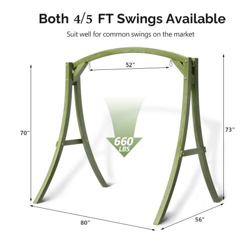 Both 4/5 FT Swings Available  
Suit well for common swings on the market  
52"  
70"  
660 LBS  
73"  
80"  
56"