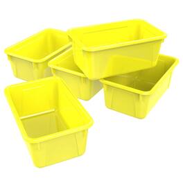 Storex - Small Cubby Bin, Yellow, Pack of 5