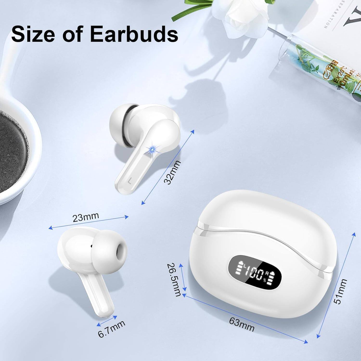Size of Earbuds

- 32mm
- 23mm
- 6.7mm
- 26.5mm
- 63mm
- 51mm