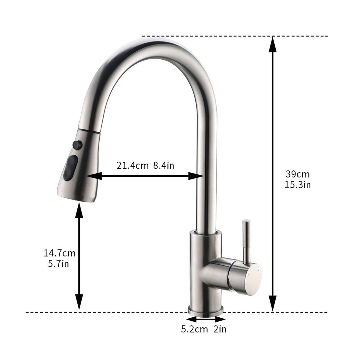 21.4cm 8.4in  
39cm 15.3in  
14.7cm 5.7in  
5.2cm 2in