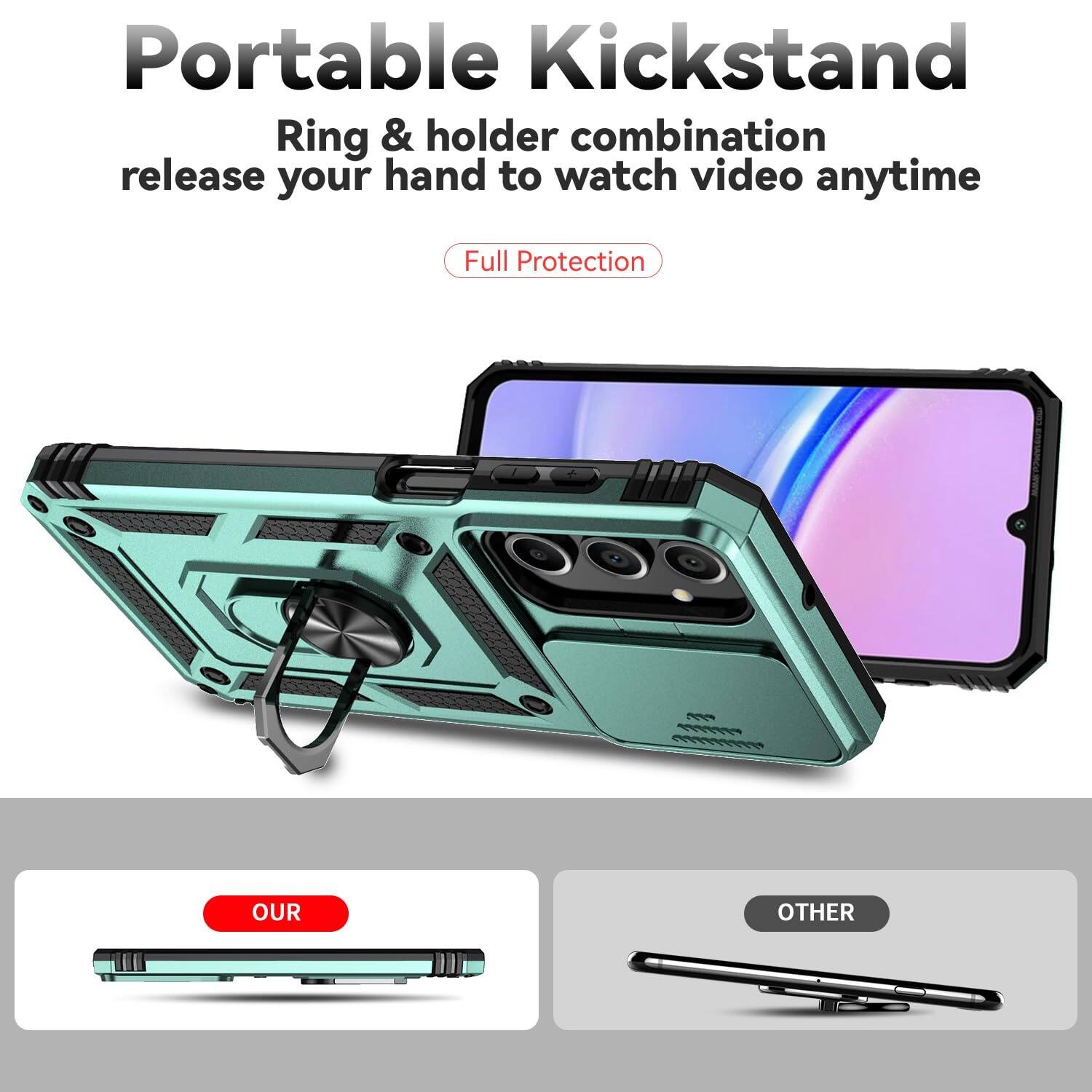 Portable Kickstand  
Ring & holder combination release your hand to watch video anytime  
Full Protection  

OUR  
OTHER