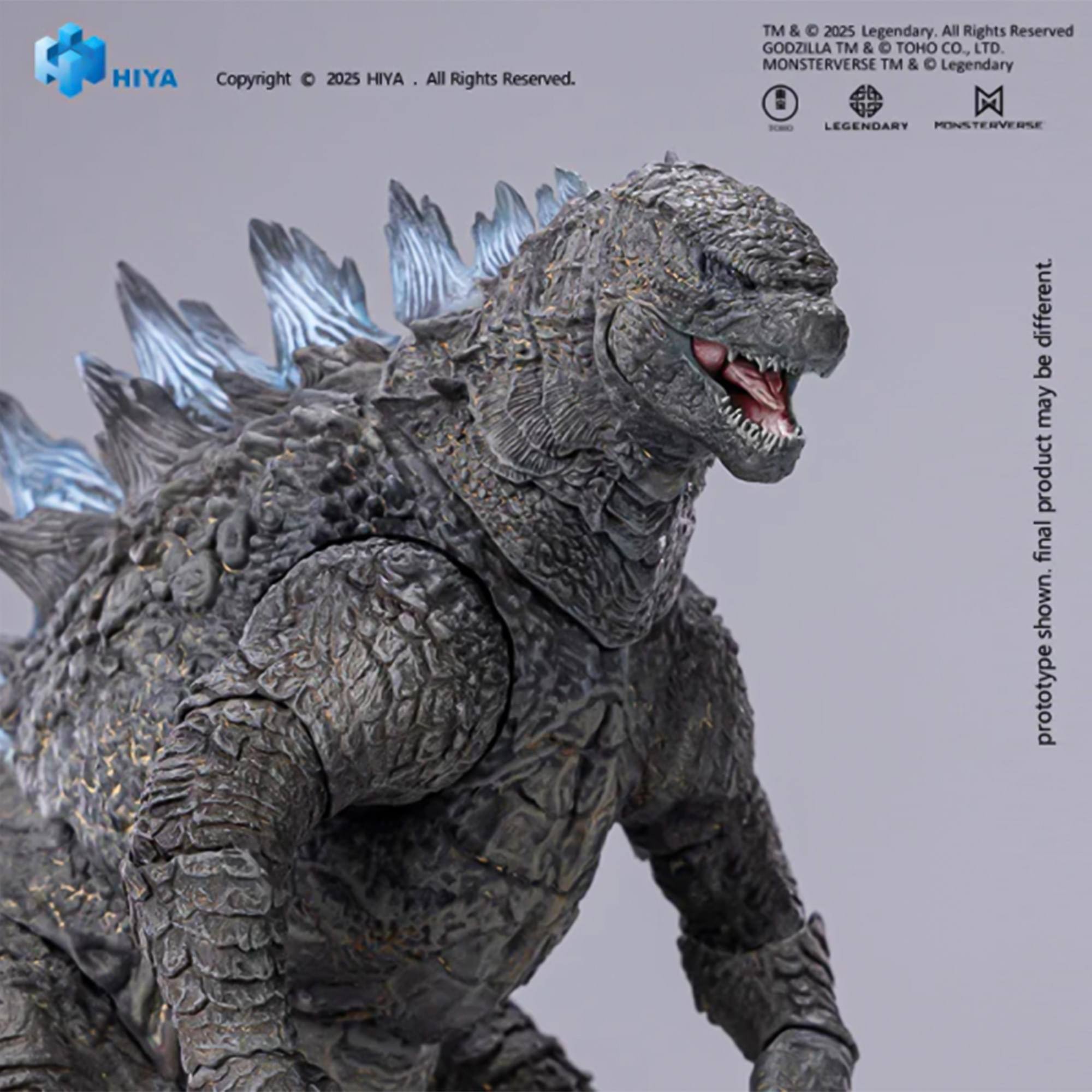 HIYA  
Copyright © 2025 HIYA. All Rights Reserved.  
TM & © 2025 Legendary. All Rights Reserved.  
GODZILLA TM & © TOHO CO., LTD.  
MONSTERVERSE TM & © Legendary  

prototype shown. final product may be different.