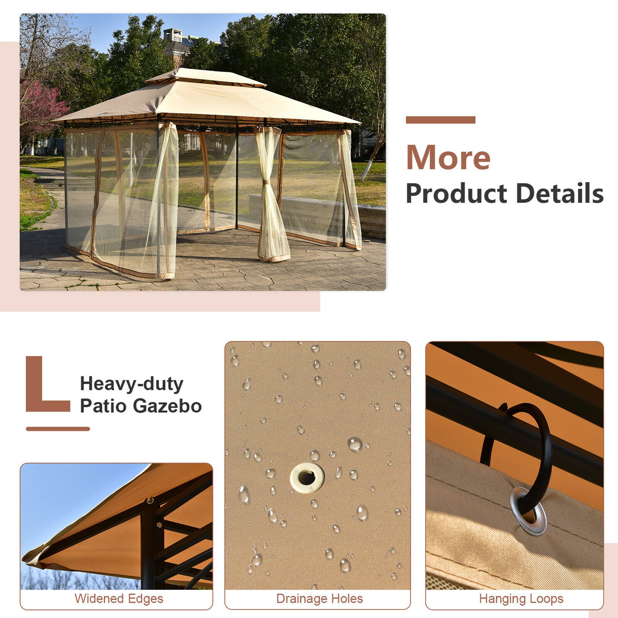 More Product Details
L Heavy-duty Gazebo
Widened Edges
Drainage Holes
Hanging Loops