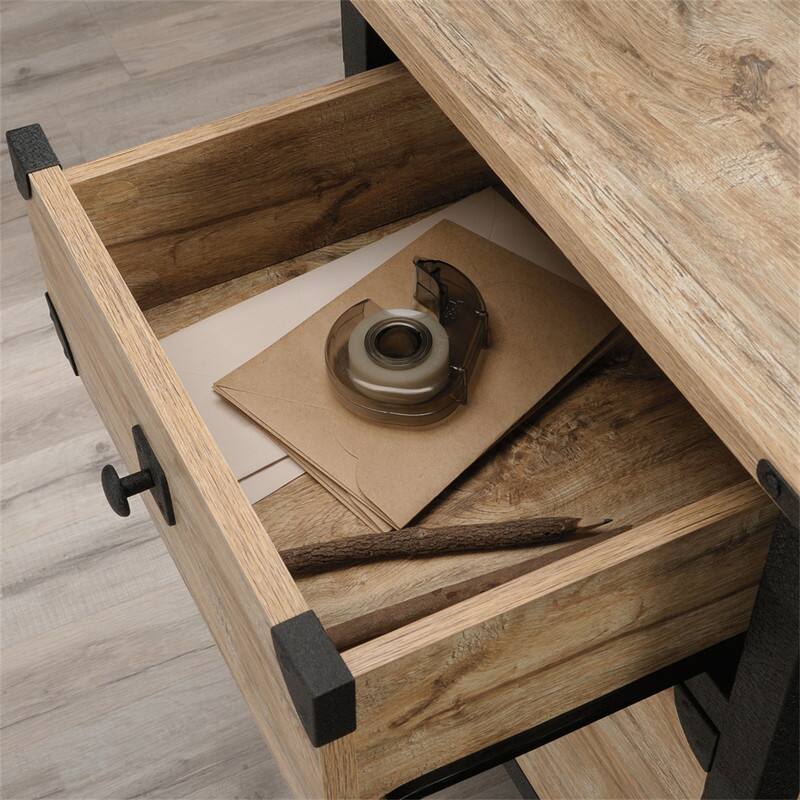 Alt View 4. HTUTWOO - File Pedestal with Smooth-Glide Drawer - Mobile Filing Cabinet with Wheels, Under Desk Storage for Home Office - Beige+Natural.