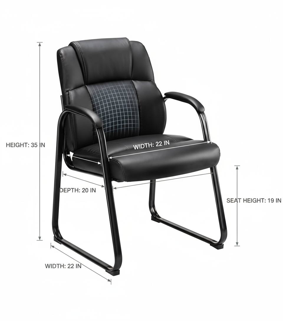 HEIGHT: 35 IN  
WIDTH: 22 IN  
DEPTH: 20 IN  
SEAT HEIGHT: 19 IN