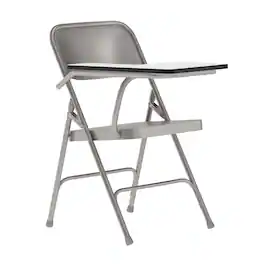 Emma + Oliver - Premium Steel Folding Chair with Right Handed Tablet Arm - Event Chair - Beige