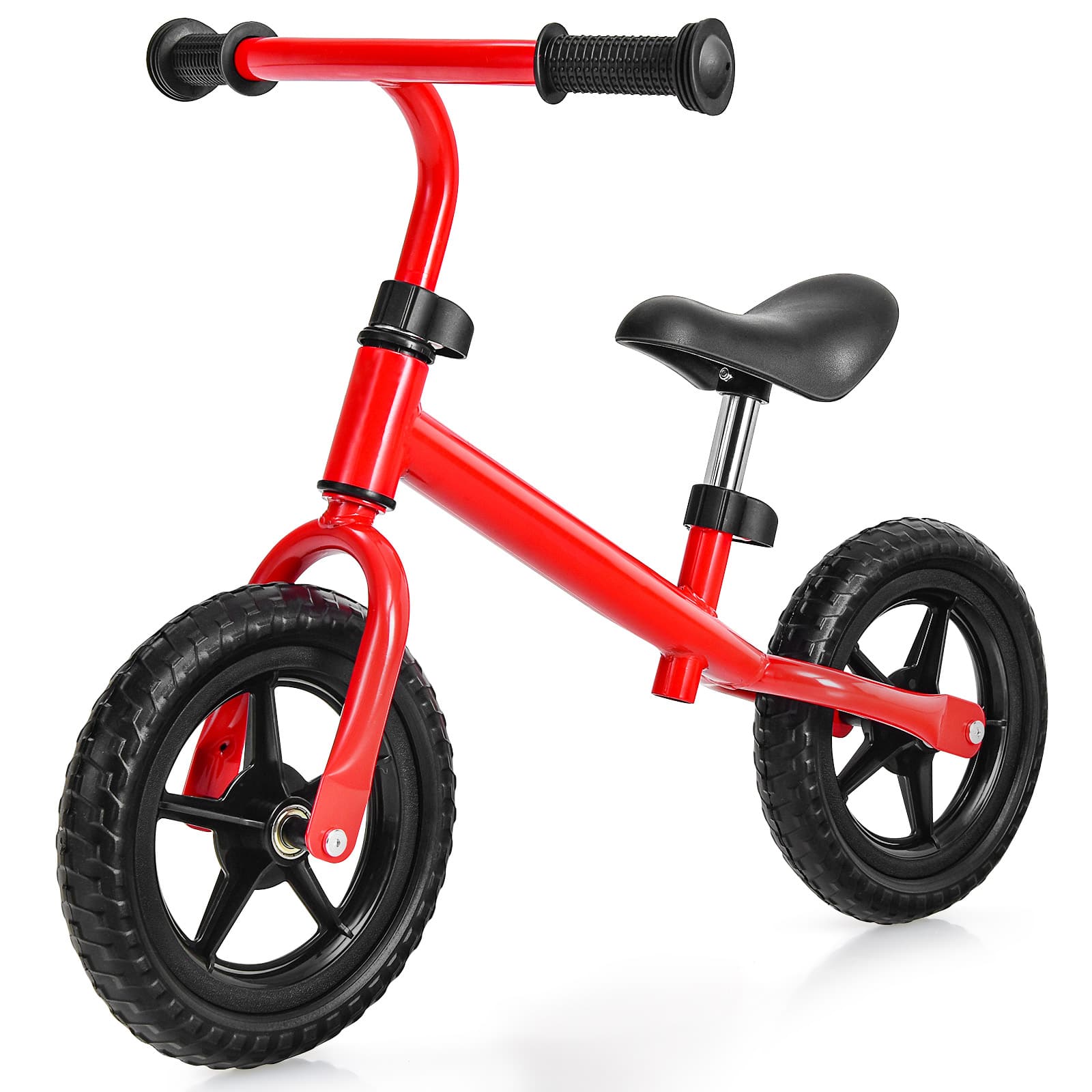 Front. Costway - Costway Kids Balance Bike No Pedal Training Bicycle w/ Adjustable Handlebar & Seat - Red.