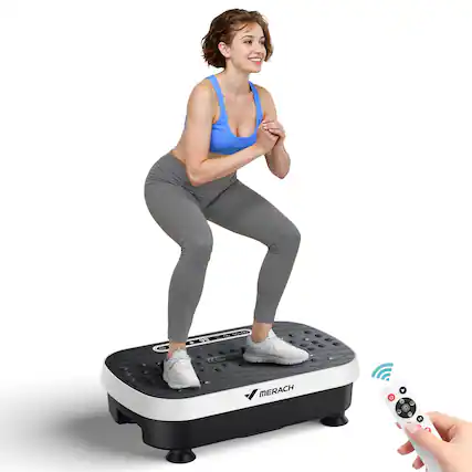 Front. MERACH - MERACH Vibration Plate with Dual Massage Modes (shiatsu & magnetic), 99 Speeds, Lymphatic Drainage for Full Body Workout - White.