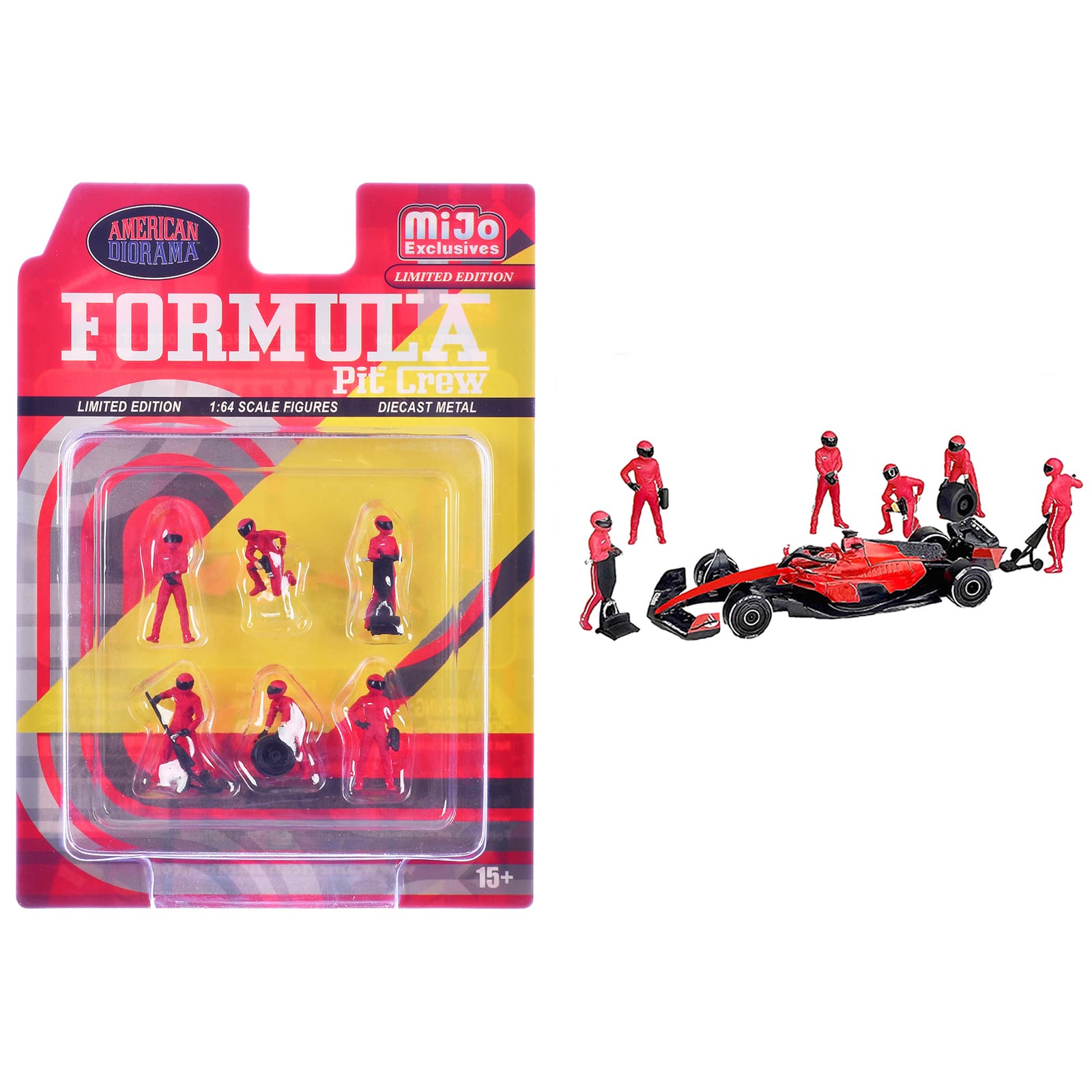 """Formula Pit Crew – Team Red"" 6 piece Diecast Figure Set (6 Figures) Ltd Ed for 1/64 Scale Models by American Diorama" price history on PriceWatchPro