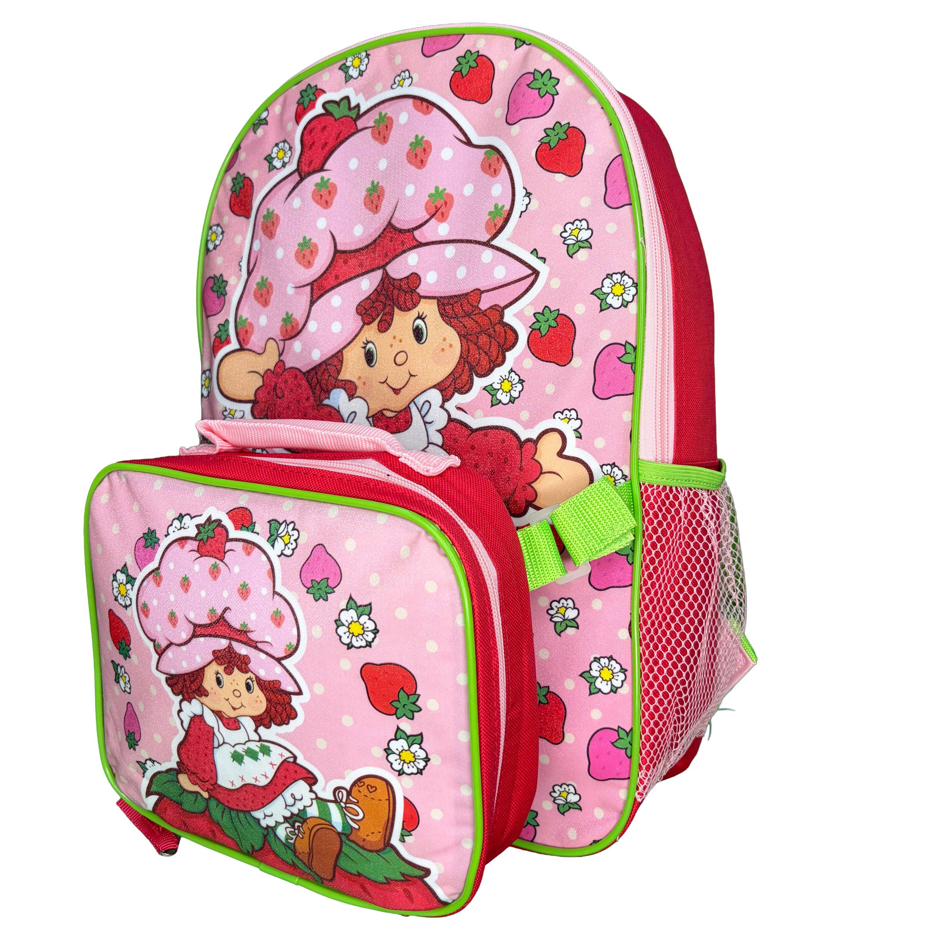 Alt View 2. American Greetings - Pink Strawberry Shortcake 16" Shoulder Backpack for School with Rectangular Lunch Bag, For Girls - Assorted Pre-Pack.