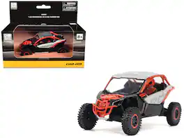 Can-Am Maverick X3 X RS Turbo RR Chalk Gray and Magma Red with Driver Figure 1/32 Diecast Model by BRP Models - Multi