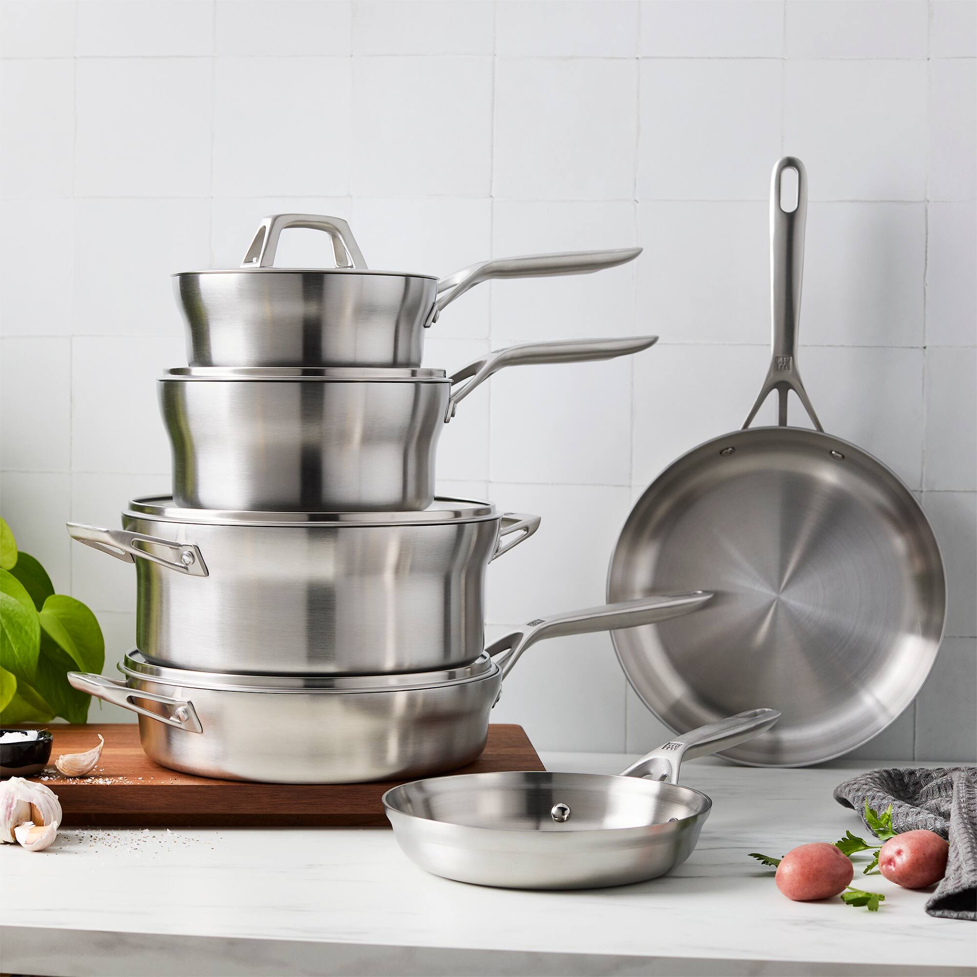 Alt View 4. ZWILLING - ZWILLING Motion Stainless Steel 10-pc Stainless Steel Cookware Set - Stainless Steel.