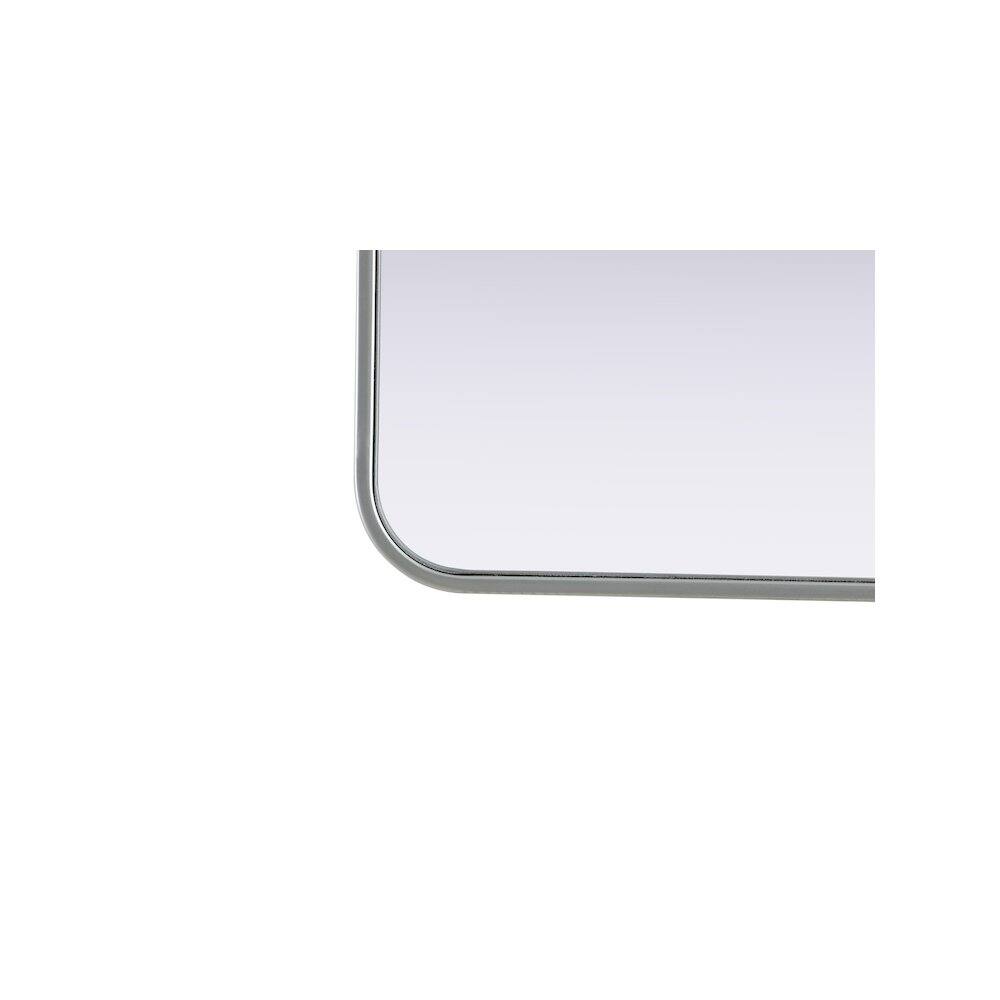 Back. Elegant Decor - Contour Metal Rectangle Mirror 24x40 in Silver - Silver.